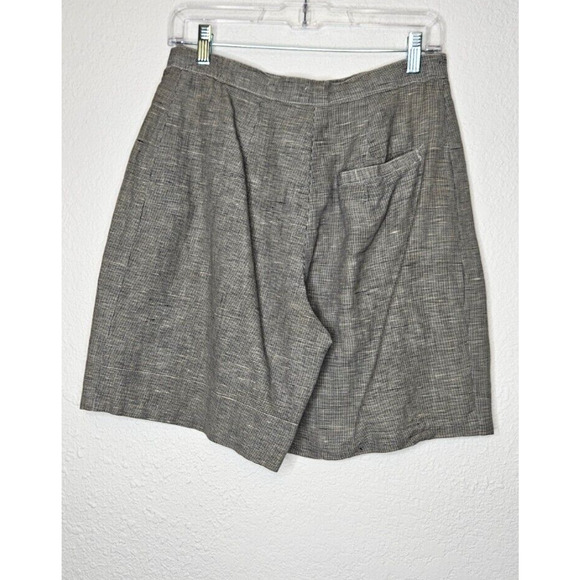Vintage Toast Womens High Waist Shorts 7 Black Houndstooth Linen Cotton 80s 90s - Picture 5 of 10